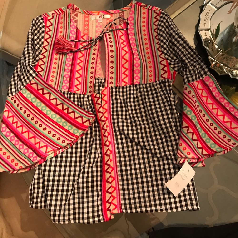 A&B Brand NWT Beautiful Gingham Top Size Small